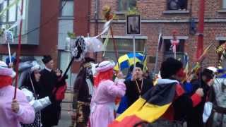 Carnaval de Binche 2014  cortège et musique dimanche Gras [upl. by Fuller]