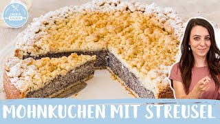 Mohnkuchen mit Streusel 🤗 Der Klassiker mit Pudding und Streuseln  Sonntagskuchen  Einfach Backen [upl. by Yasibit]