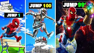 SPIDERMAN Upgrades with Every Jump in GTA 5 [upl. by Edson]