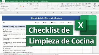 Check List de LIMPIEZA DE COCINA para restaurantes  Plantilla Excel Gratis [upl. by Vihs]