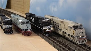 Review Athearn SD70ACU in NS and CP Military Schemes Tsunami 2DCC HO [upl. by Macomber]