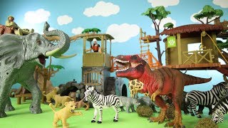 Animal Planet Zoo Animals Wildlife Toy Treehouse Playset  Fun Animals Toys Video For Kids [upl. by Attenrev]