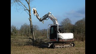 🪓 Elagage  Daewoo  minipelle avec lamier  Claas Atles 946 RZ  Entreprise FOURGEAUD [upl. by Burgener479]