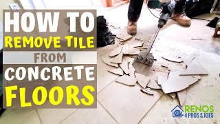 How to Remove Tile from a Concrete Floor [upl. by Aicillyhp374]