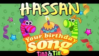 TinaampTin Happy Birthday HASSAN 🙈 Personalized Songs For Kids 🥁 [upl. by Ahsiakal269]