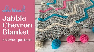 Chevron Blanket Crochet Pattern  Video Tutorial [upl. by Atinahs]