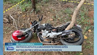 BR116 em Alpercata Motociclista fica Gravemente Ferido após Batida entre 2 Veículos no Leste de MG [upl. by Pathe]