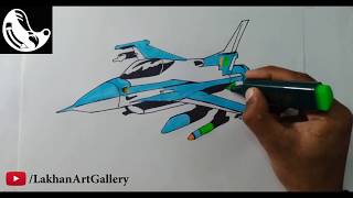 How To Draw Military Fighter Jet Very Easy Tutorial For Beginners [upl. by Anglo367]