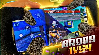 1 VS 4 UNBELIEVABLE COMEBACK IPHONE XR 📲 SETTINGS ⚙️ HUD  SENSI  DPI FREE FIRE HIGHLIGHTS 😍 [upl. by Dwain]