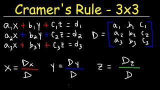 Cramers Rule  3x3 Linear System [upl. by Carn]