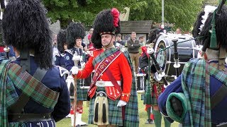 Ballater and District Pipes amp Drums in Tomintoul the highest village in the Cairngorms Scotland [upl. by Menken]