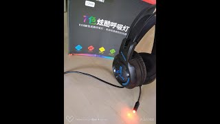 Unboxing Review Headset Gaming Murah V2000 RGB [upl. by Ahseyd34]