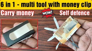 Money clip with Multi tools  Review  Scissors Knife measuring tool  ImRaj Vlogs [upl. by Schluter]