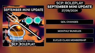 SCP Roleplay  September Mini Update [upl. by Assirac]