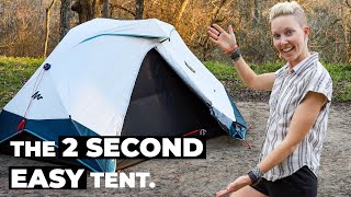 Review Decathlon Quechua 2 Second Easy Fresh amp Black 2Person Waterproof Camping Tent [upl. by Alyhc]