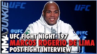 Marcos Rogerio de Lima targets top five after 32second TKO  UFCVegas42 postfight [upl. by Enawd]