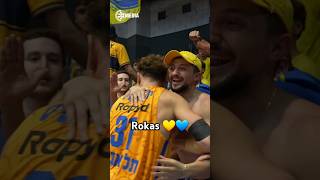 Maccabi fans are in love with Rokas Jokubaitis 🤗 [upl. by Auoh406]