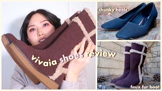 VIVAIA Shoes REVIEW  How to Style Faux Fur Boots amp Chunky Heels for the Winter [upl. by Cimbura]