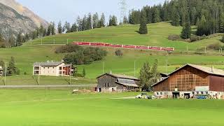 Rhatische Bahn Graubunden schweizBravuogn Bergen [upl. by Hanley]