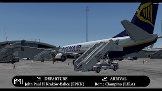 P3D V45 Krakow to Rome EPKKLIRA  737800  Ryanair  RYR6HU [upl. by Ziladnerb928]