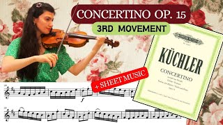 Küchlers quotConcertino in D Major Op 15 Mvt 3 Allegro Assaiquot  Violin Tutorial  sheet music [upl. by Airrotal451]