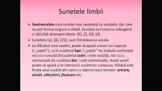 Sunetele limbii ConsoaneVocaleSemivocale [upl. by Kimberley]