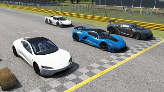 Assetto Corsa  Jesko Absolut Vs Tesla Roadster Vs Venom F5 Vs Chiron at Special Stage Route X [upl. by Melosa]