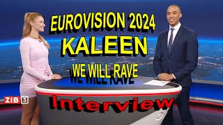 Kaleen Eurovision 2024 Austria in Late Night News We Will Rave English Subtitles [upl. by Malcah]