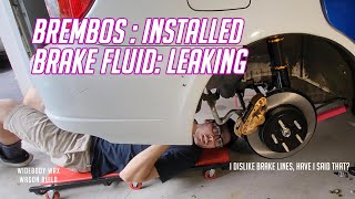 Brembos Brake Lines and Leaks Everywhere  Widebody WRX Wagon Racecar Part 20 [upl. by Divadnhoj344]