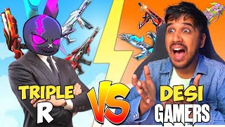 MR TRIPLE R VS DESI GAMERS GUN COLLECTION 🤯 ট্রিপল আর না আমিত ভাই কার গান স্কিন কালেকশন বেশি 😵 [upl. by Houlberg225]