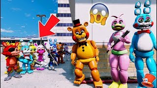 WHO WILL WIN TOY ANIMATRONICS vs FNAF WORLD GTA 5 Mods FNAF RedHatter [upl. by Gillie]