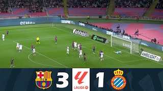 Barcelona vs Espanyol 31  2024 LaLiga  Match Highlights [upl. by Oniotna789]