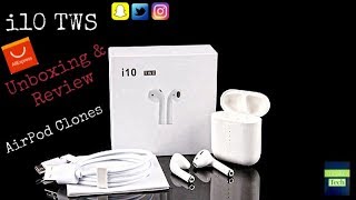 Best Apple AirPods Clone Review  i10 TWS Bluetooth Earphones [upl. by Anisamoht729]