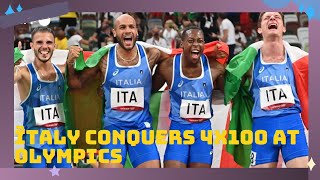 OLYMPICS Mens 4x100 Olympic Relay Final Italy Gold Britain Silver And Canada Bronze [upl. by Basilius]