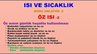 8sınıf öz ısı ısı sıcaklık günlük hayattan örnekler LGS sınavlara hazırlık konu anlarımı 28 [upl. by Aneret]