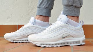 Nike Air Max 97 White on Feet Review [upl. by Shafer]