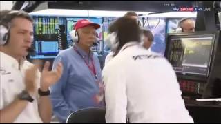 Toto Wolffs Reaction After Bottas Passes Hamilton at the last corner of the  F1 2017 Hungarian GP [upl. by Elokkin647]