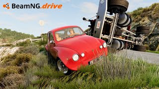 Cars vs Cliff Roads 4  BeamNG drive [upl. by Einnoj]