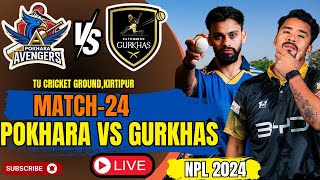 Live Pokhara Avengers vs Kathmandu Gurkhas  24th Match  NPL 2024  Live Cricket Score Updates [upl. by Ellinger]