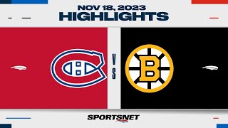 NHL Highlights  Canadiens vs Bruins  November 18 2023 [upl. by Alana136]