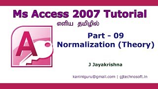 Normalization Theory l for Beginners  Kanini Guru  GJ Tecnosoft  Tamil  கணினி குரு [upl. by Ytsenoh]