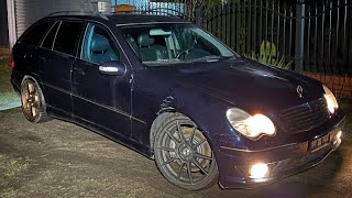 Mercedes C32 AMG W203 2001r sound and burnout [upl. by Kcid296]