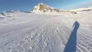 Skiing Kaprun Kitzsteinhorn the longest ski run 56km Jan 2018 1 [upl. by Edahc]