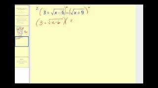 Solving Radical Equations part 2 of 2 [upl. by Enisamoht]