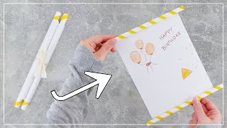 DIY Geburtstagskarte basteln  schnelle einfache Idee zum Geburtstag 🥳 [upl. by Mima]