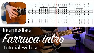 Flamenco Guitar Tutorial  Farruca introduction etude  with tabs amp score Rasgueado [upl. by Anawd519]