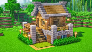 Minecraft How To Build a Survival Wooden House  Tutorial [upl. by Atled]