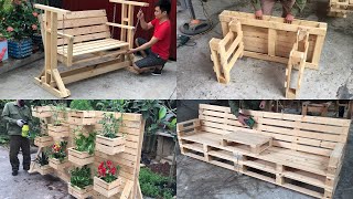 4 DIY ideas best creative and recycled pallet  Creative Uses For Old Pallets [upl. by Colfin]