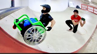 EXTREME RC WHEELCHAIR At A Skatepark [upl. by Norwood688]