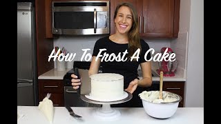 How To Frost A Cake  A Beginners Guide  CHELSWEETS [upl. by Ymorej]